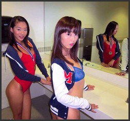 Asian college girl Alina and Marica was in the...